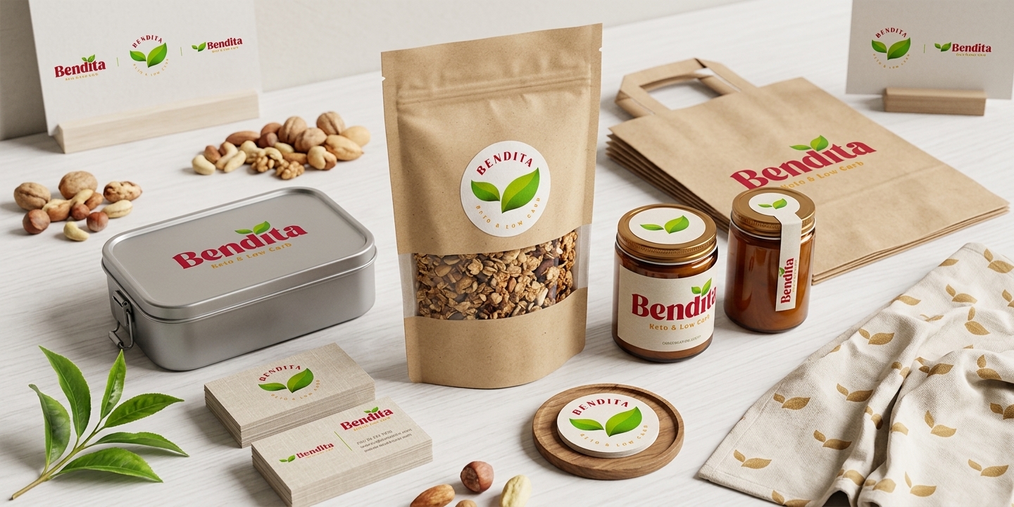 Bendita brand collateral and packaging range