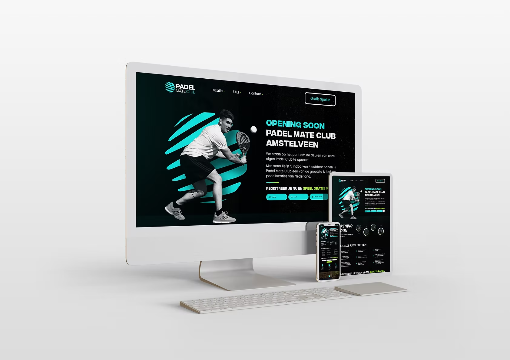 Padel Mate Club website design mockup