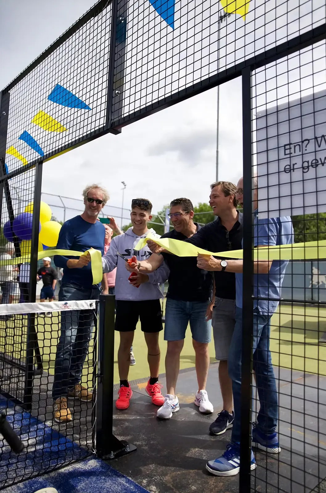 Padel Mate Club court opening ribbon cutting