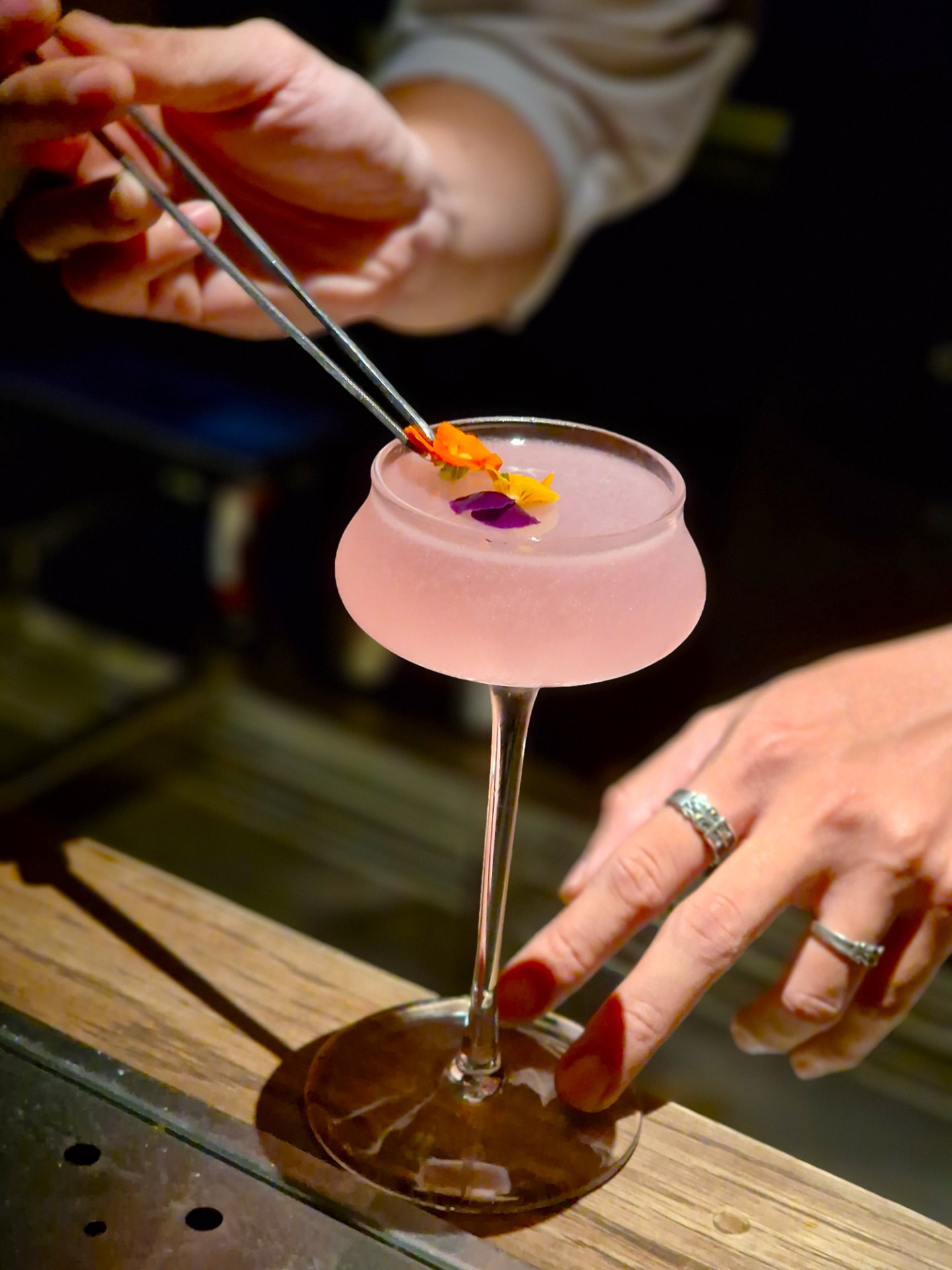 The Hammond cocktail garnishing detail