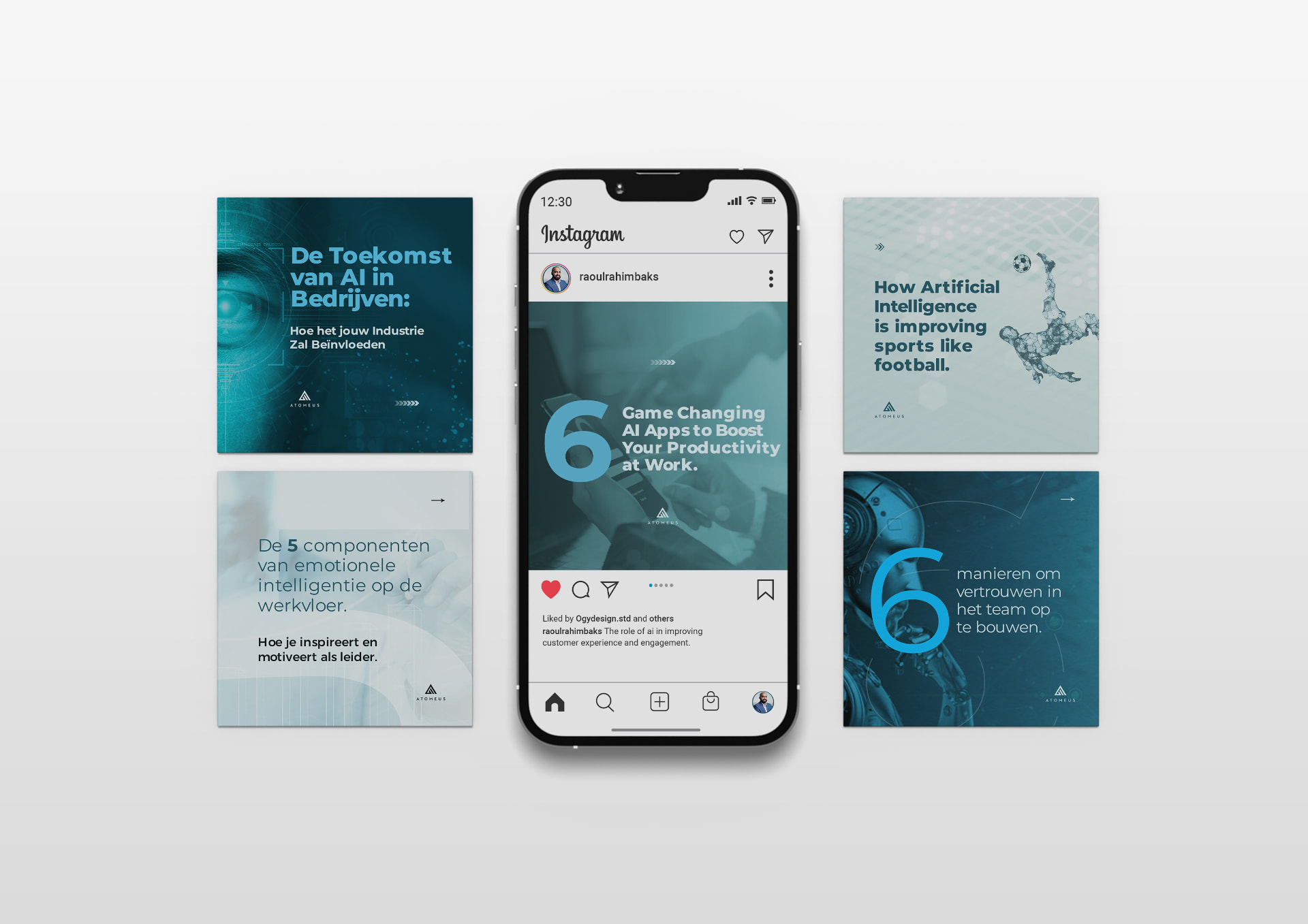 Atomeus — brand applications — 1